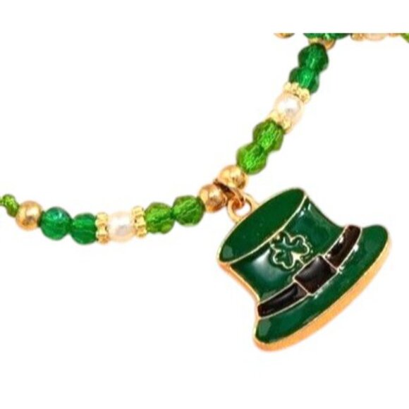 St Patricks Day Knotted String Beaded Bracelet Anklet Leprechaun Hat Sha… - Picture 5 of 10